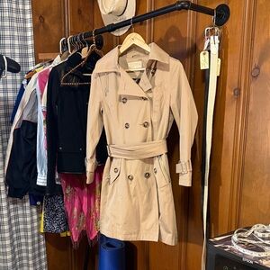 Michael Kors Tan Double-Breasted Trench Coat